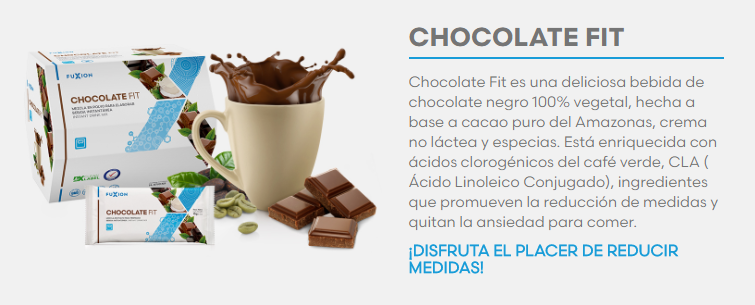 chocolate fit productos fuxion saludable para control de peso reducir medidas y ansiedad de comer
