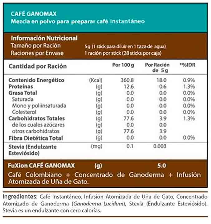 ganomax cafe saludable para reforzar sistema inmunologico con ganoderma