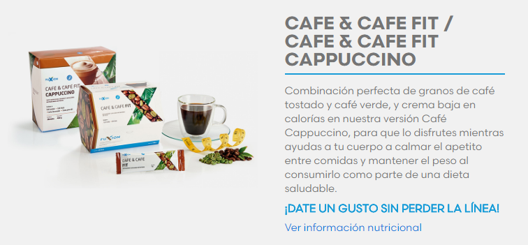 productos fuxion cafe cafe fit capuccino saludable para control de peso reducir medidas