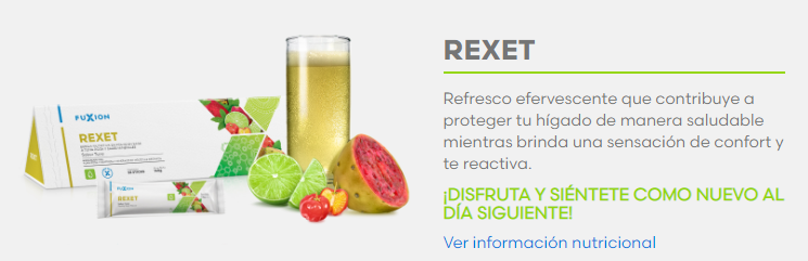 Rexet Fuxion: alcachofa, tuna, vitaminas efervescentes para el hígado